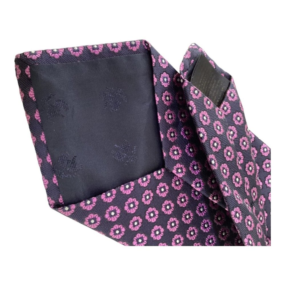 BROOKS BROTHERS MAKERS & MERCHANTS Pink Flower Silk Tie 58"-3.7" EC - Picture 5 of 7